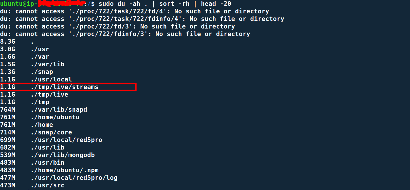 Screenshot of a VS code running in the server. 
