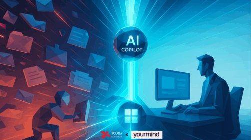 An image showing the transformations of business worker with custom copilot agent for managing the organizational files