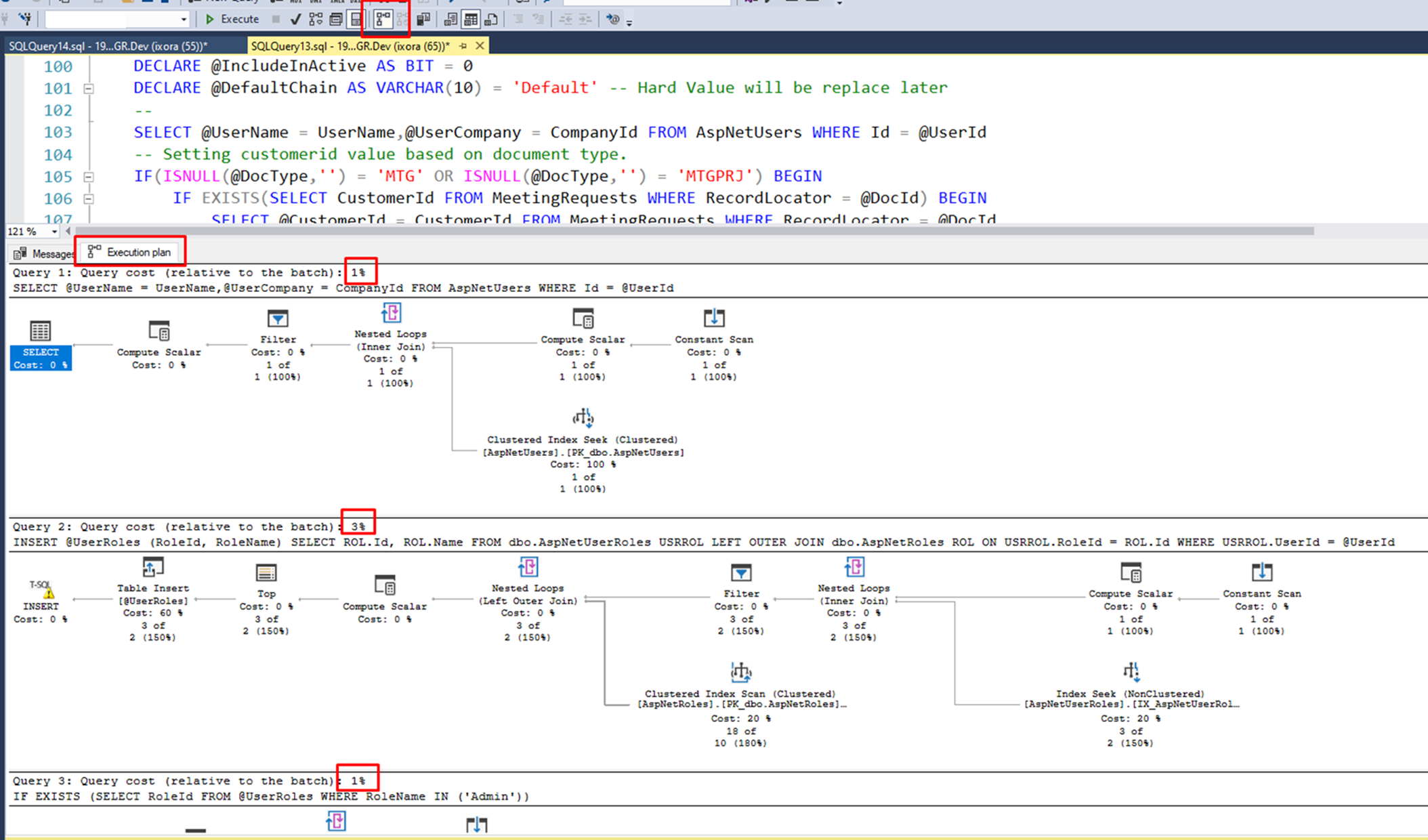Screenshot of source code snippet displaying how to check execution plan.  
