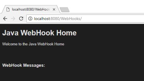 Screenshot of Webhooks output 1. 